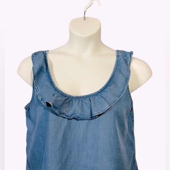 GAP, Sleeveless Denim Blouse, Large, Blue - Picture 8 of 8